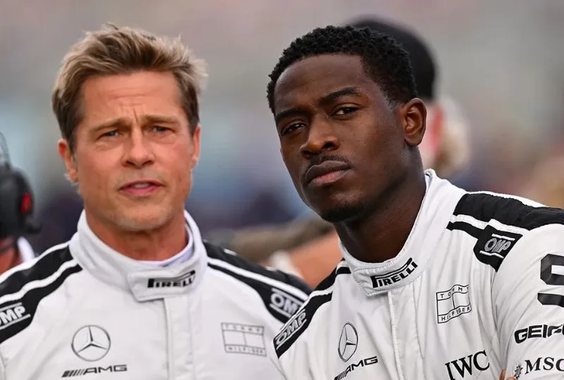 Damon Idris and Brad Pitt share screen together in movie F1