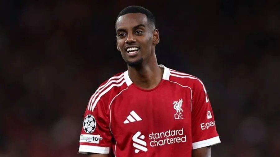 Alexander Isak makes his Premier League debut for Liverpool against Everton